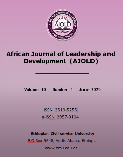 The AJOLD logo visually communicates the journal’s mission: to be a beacon of scholarly excellence in African leadership and development.  The sun symbolizes enlightenment, the book stands for academic rigor, the graduation caps signify education’s transformative power, and the laurel leaves represent achievement. The circular design emphasizes unity, continuity, and the inclusive scope of African leadership and development discourse.